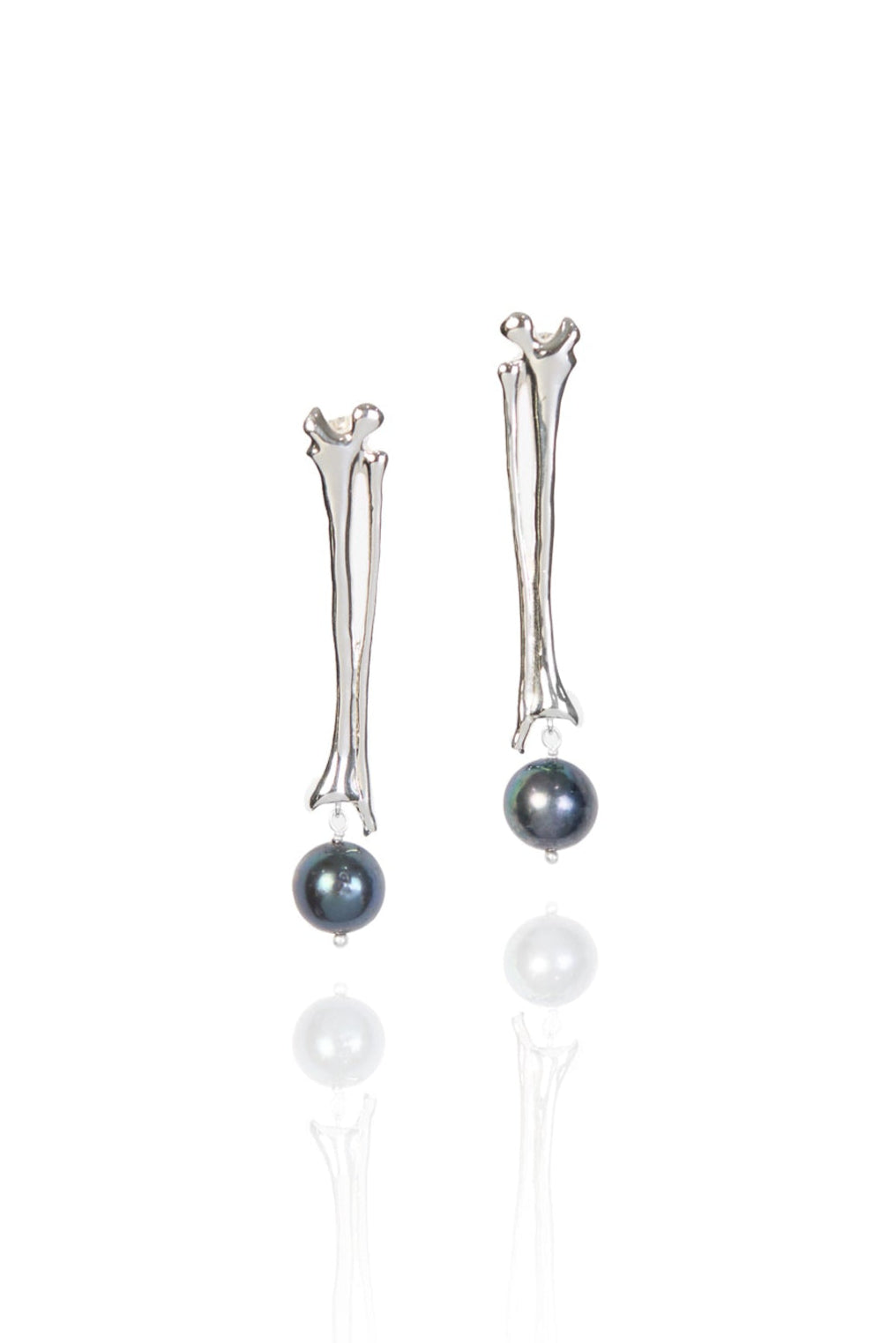 Twilight Cygnus Bone Earrings (Silver-Plated)