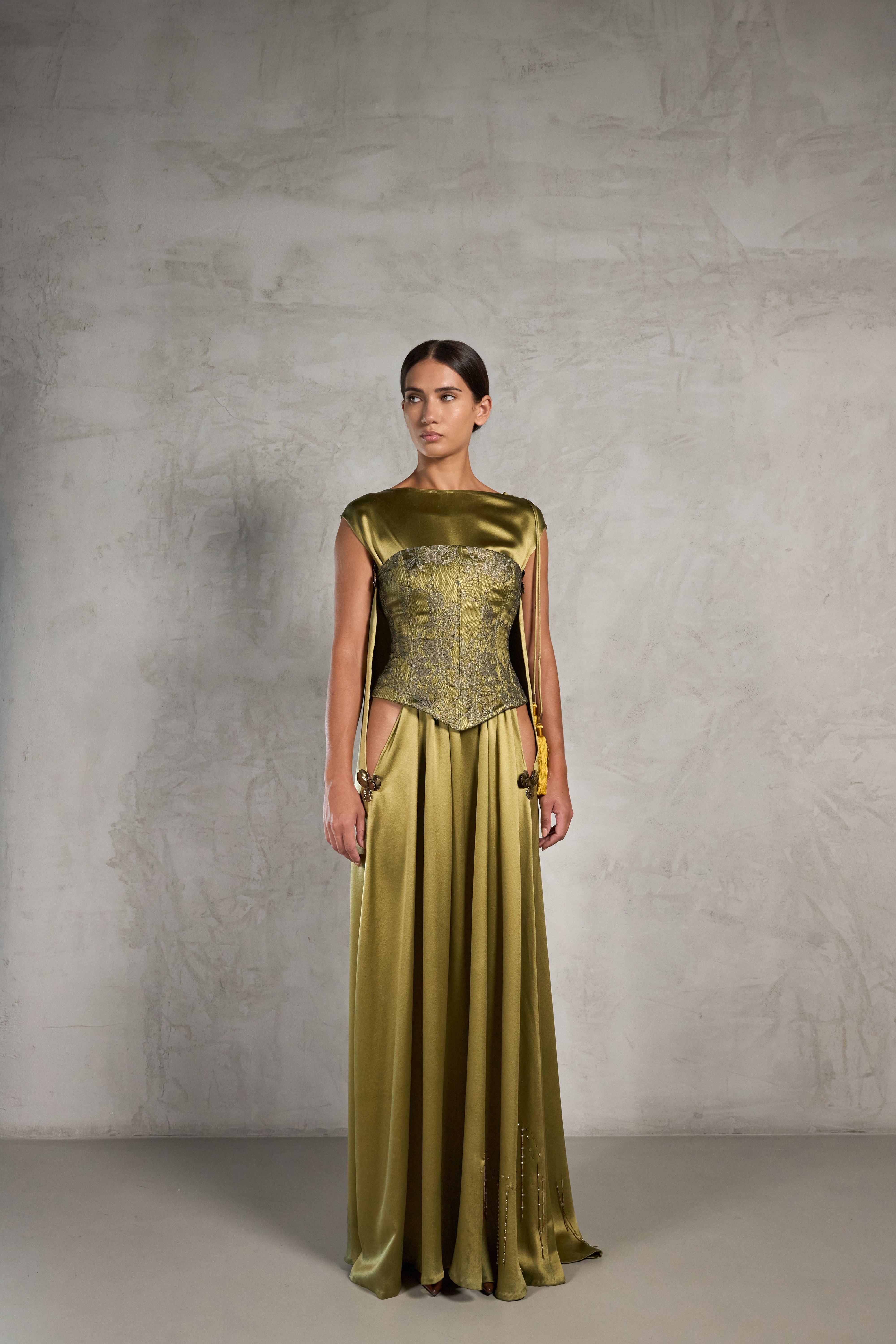 Distressed Corseted Robe