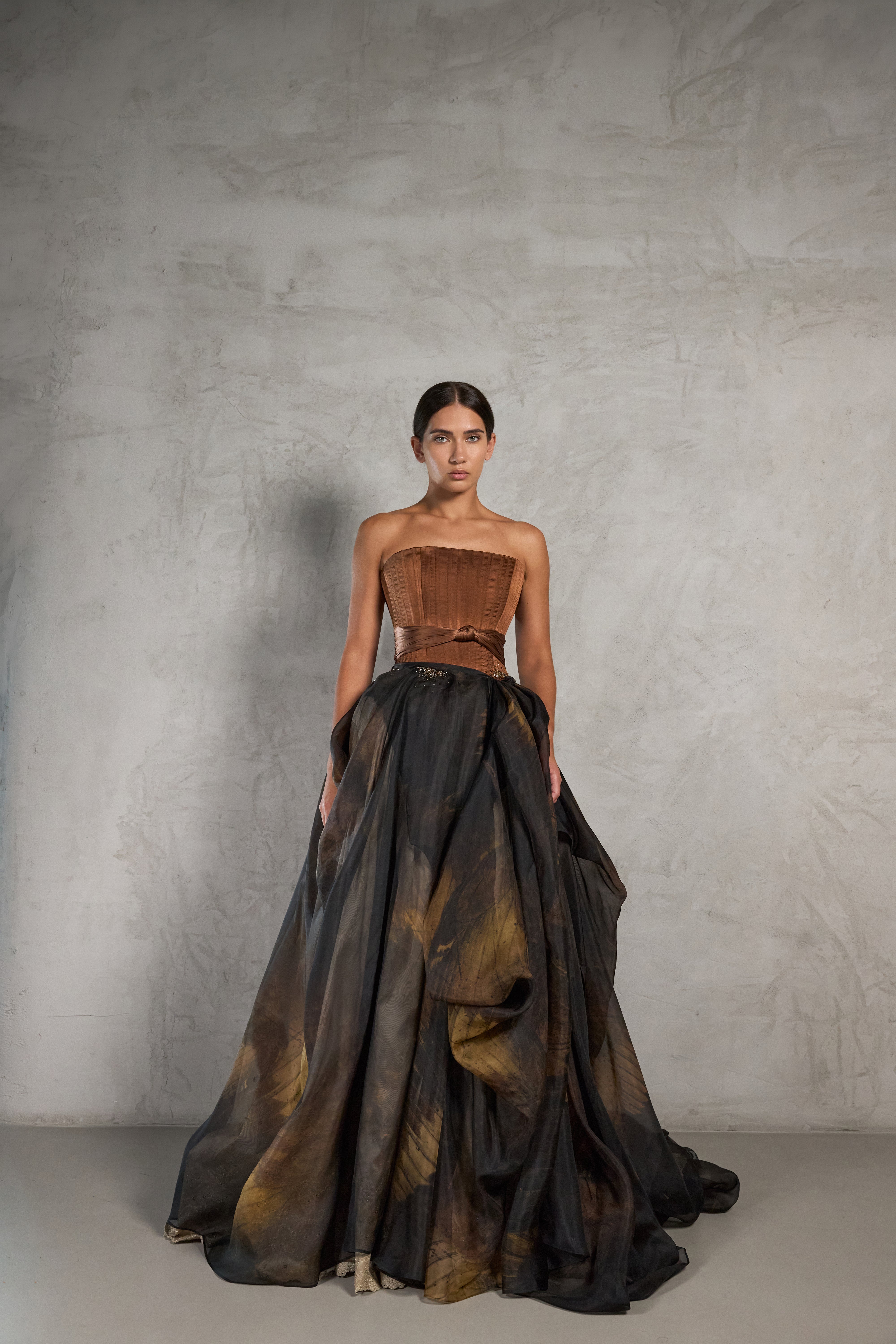Feather Print Gown