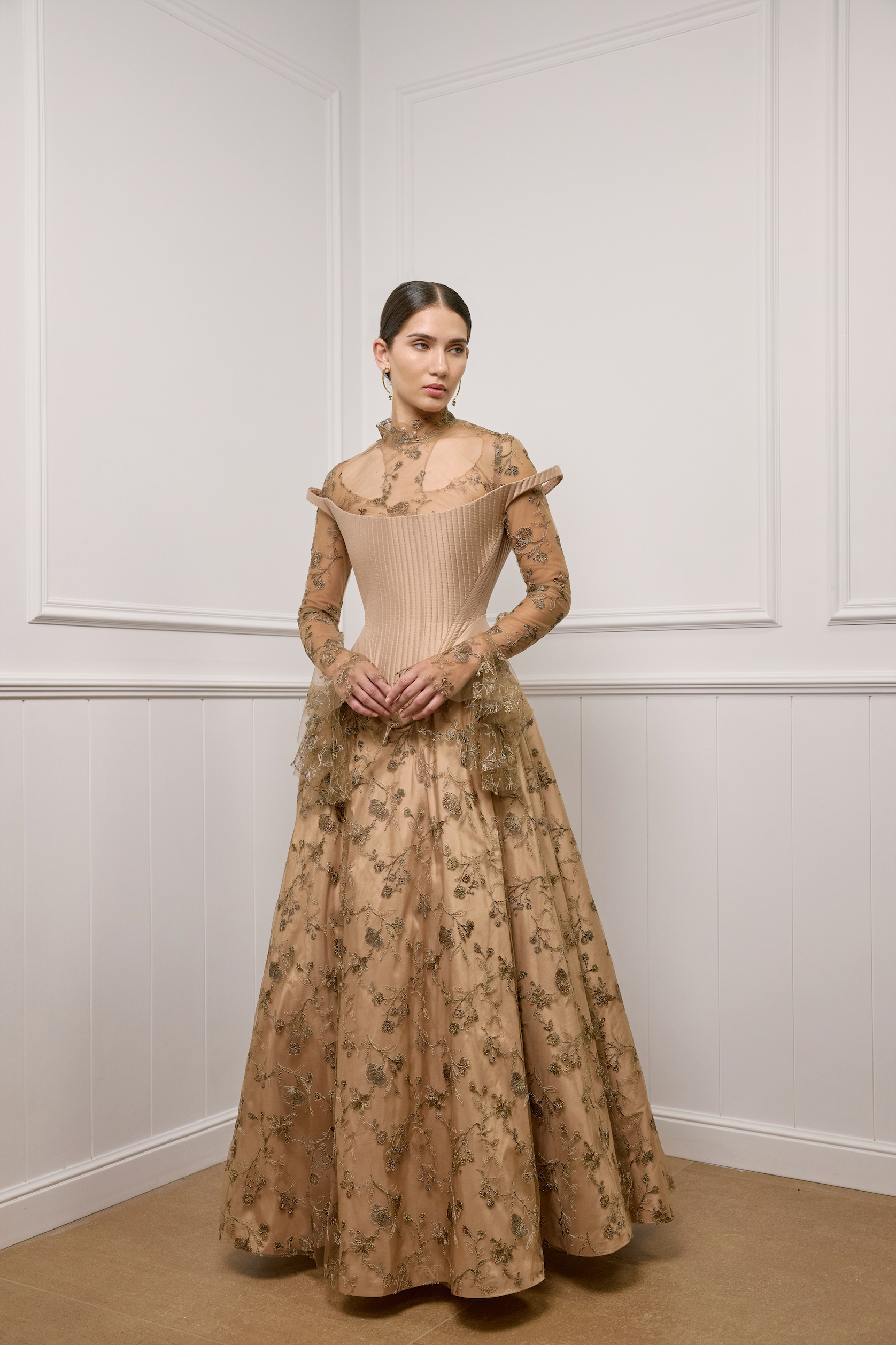 Corseted Ensemble in Shell Pink