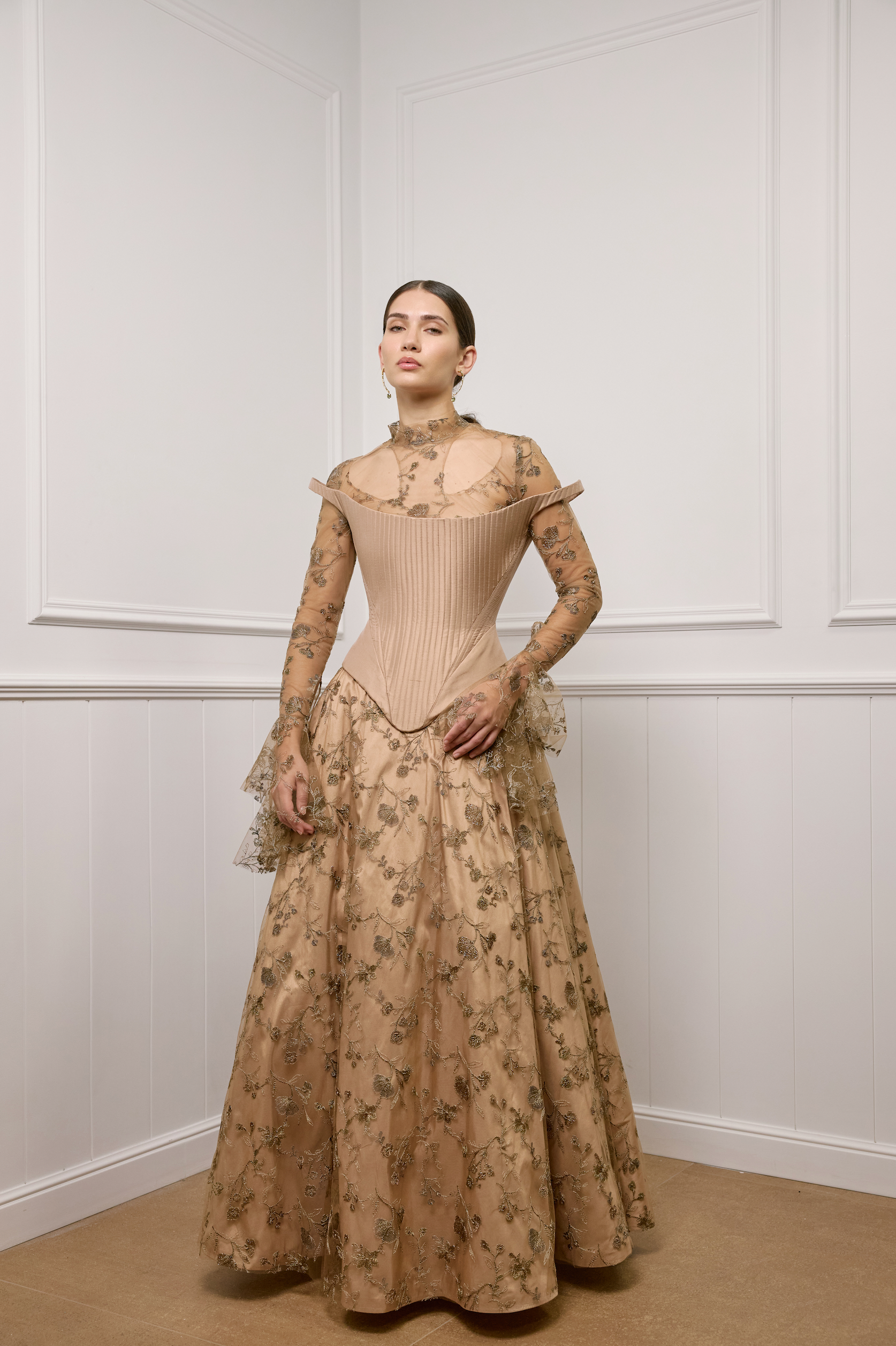 Corseted Ensemble in Shell Pink