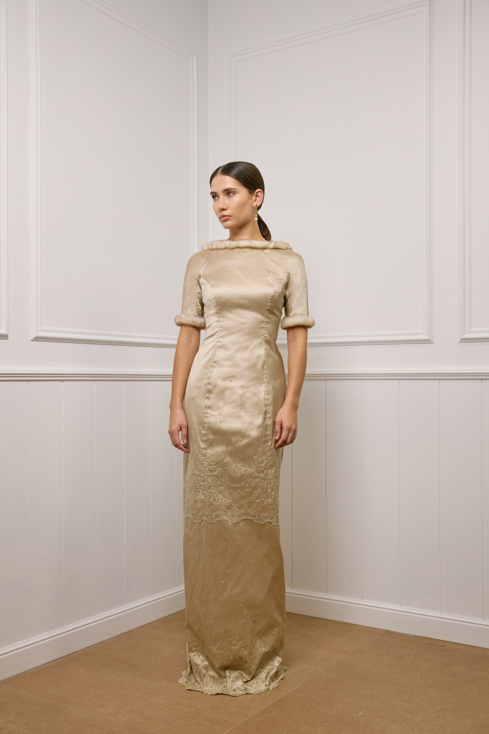 Column Dress in Mushroom