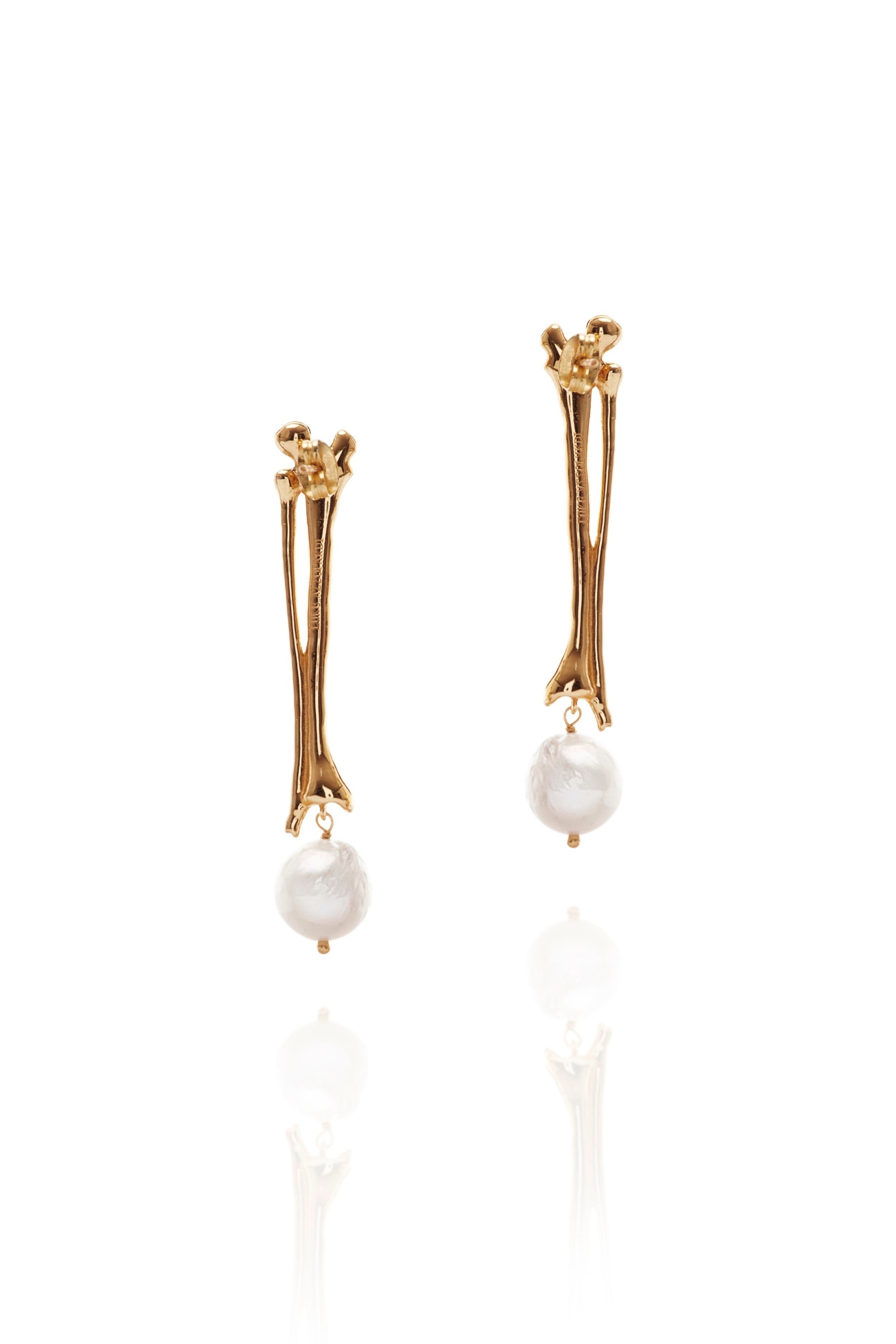 Cygnus Bone Earrings (Gold-Plated)