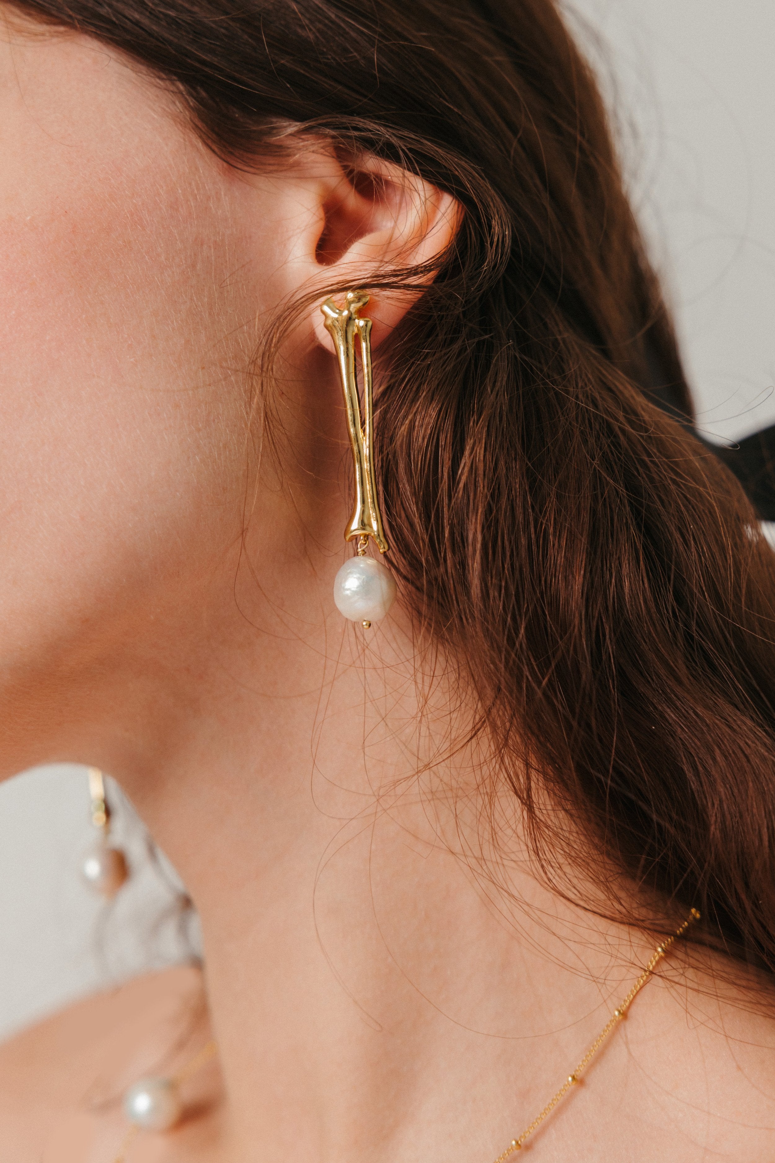 Cygnus Bone Earrings (Gold-Plated)