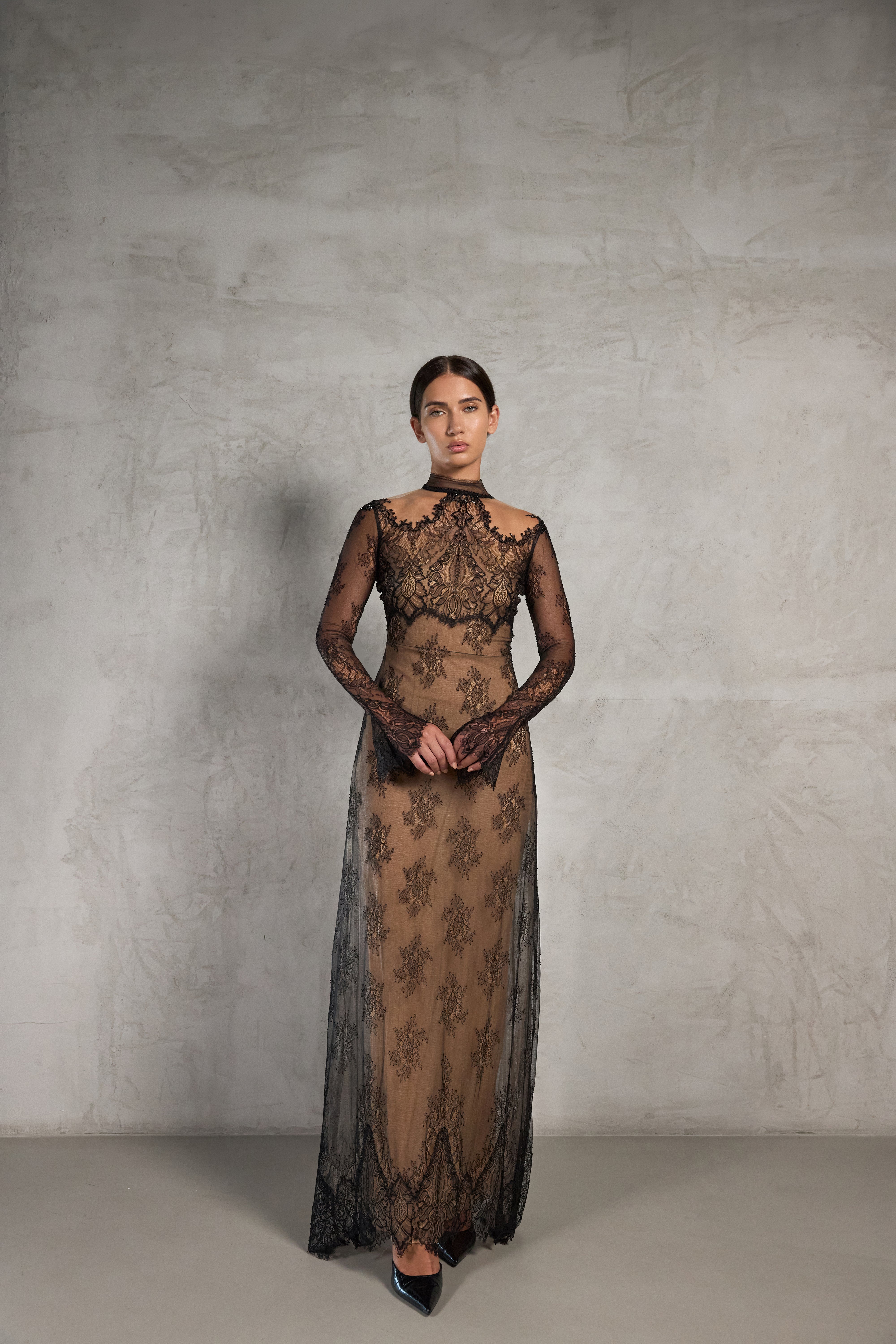 Black Lace Gown