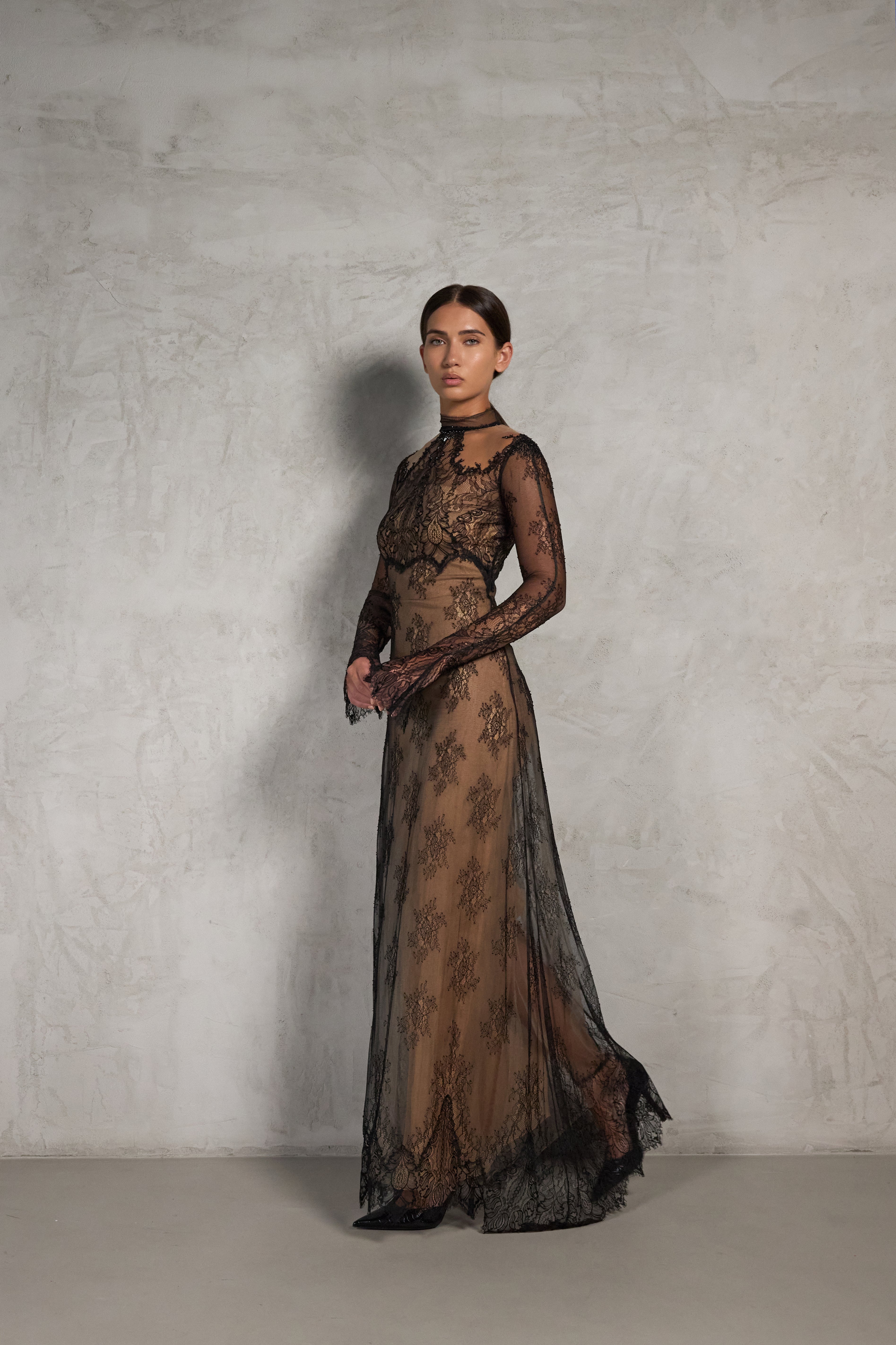 Black Lace Gown