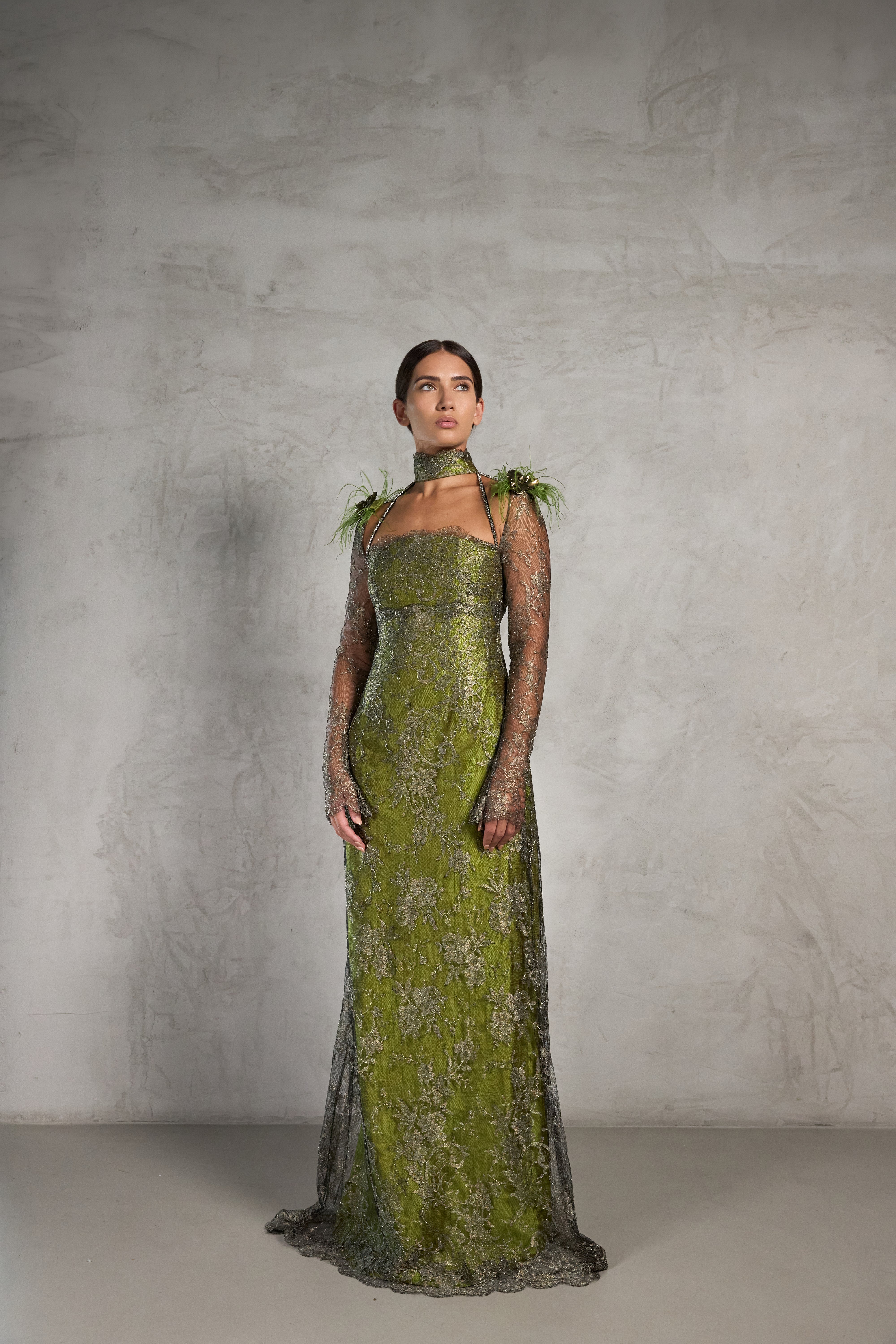 Chartreuse Lace Gown
