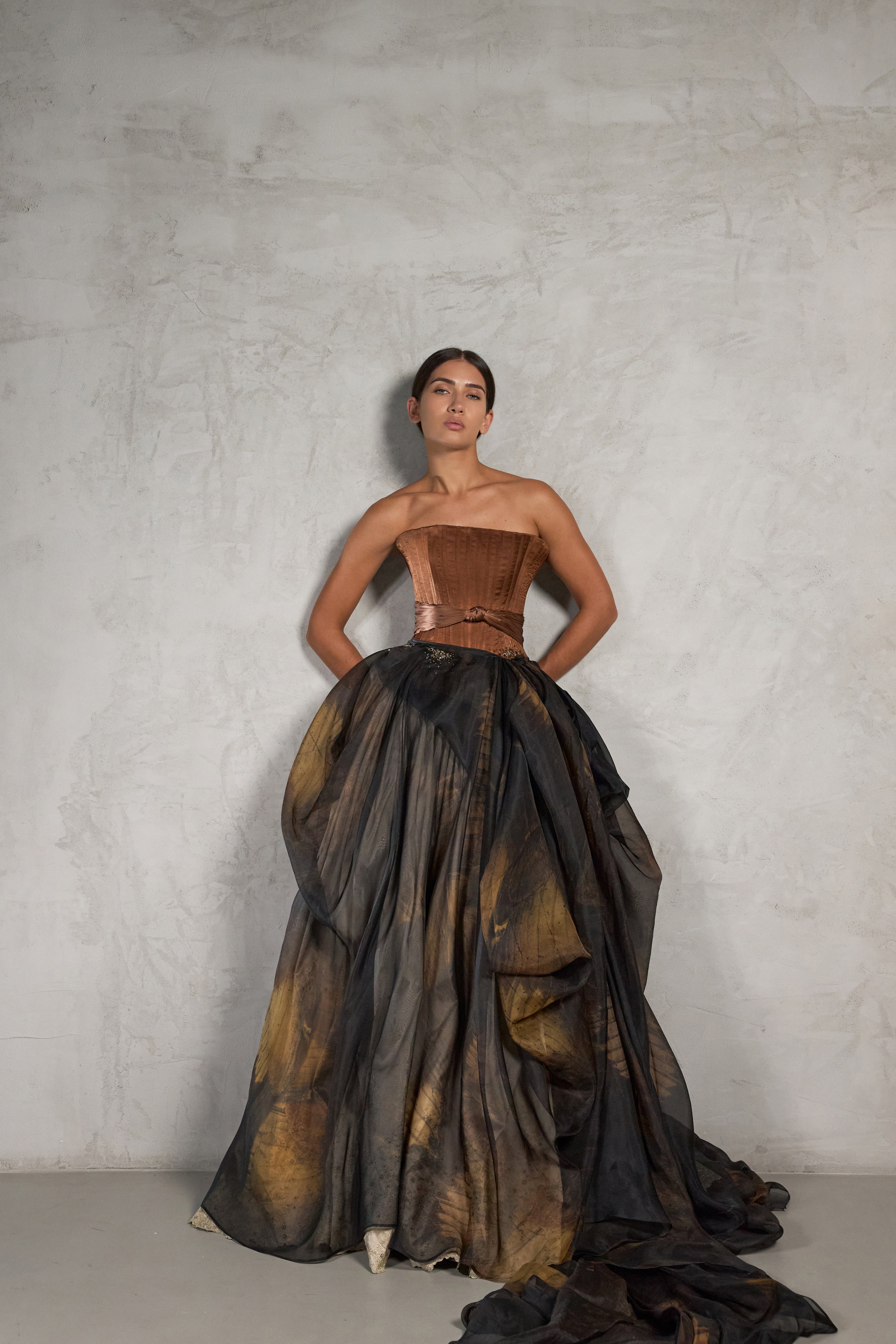 Feather Print Gown