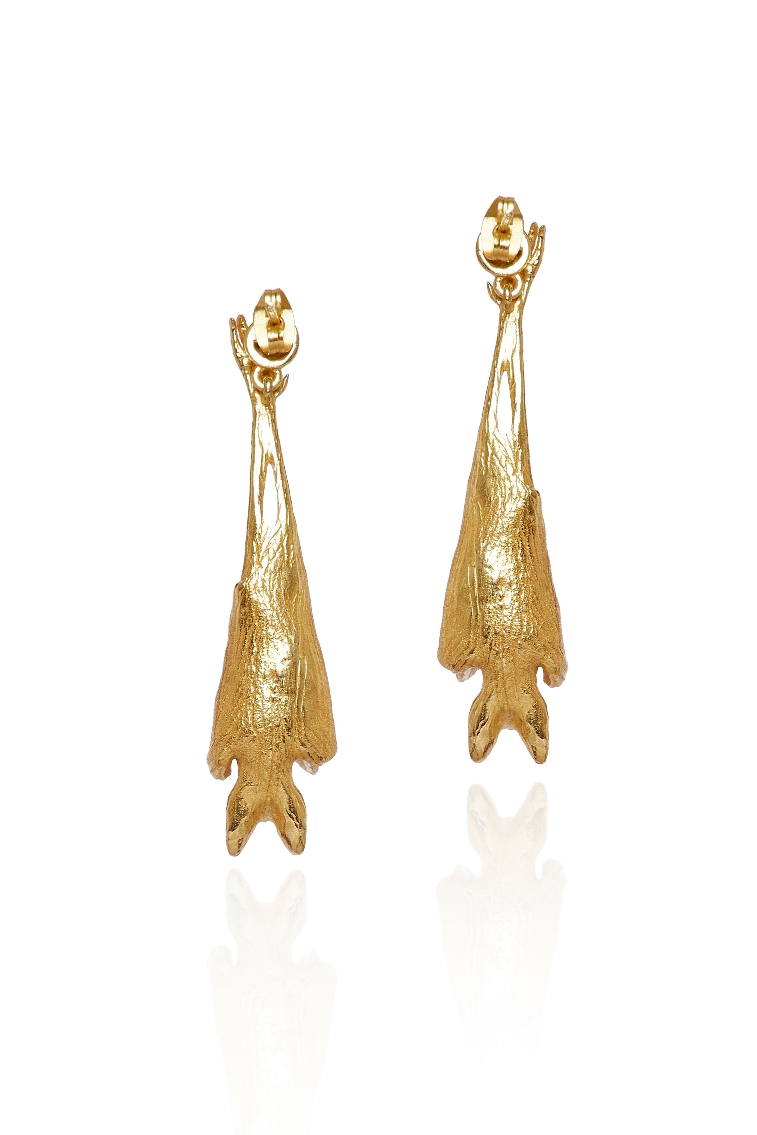 Sleeping Bat Earrings